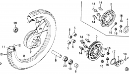 REAR WHEEL for мотоцикла HONDA CM250C A1982 year 
