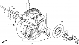 FRONT WHEEL for мотоцикла HONDA CM450A A1982 year 