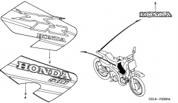 MARK (1) для мотоцикла HONDA XR50R A2001 г. 