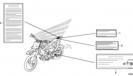 CAUTION LABEL for мотоцикла HONDA CRF150RB AC2015 year 