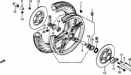 FRONT WHEEL for мотоцикла HONDA CBX A1979 year 
