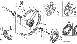 FRONT WHEEL for мотоцикла HONDA CRF250R A/A2008 year 