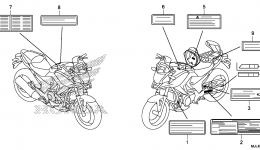 CAUTION LABEL for мотоцикла HONDA NC700X AC2015 year 