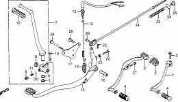 PEDALS - CHANGE & BRAKE / KICK STARTER ARM for мотоцикла HONDA CM400T A1981 year 