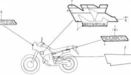 MARK для мотоцикла HONDA NX250 AC1989 г. 