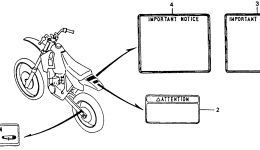 CAUTION LABEL для мотоцикла HONDA CR80R A1995 г. 