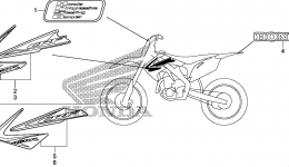 Эмблемы, наклейки для мотоцикла HONDA CRF450R A2009 г. 
