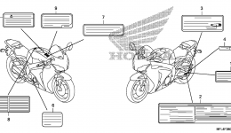 Эмблемы, наклейки для мотоцикла HONDA CBR1000RR 2A2008 г. 