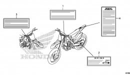 CAUTION LABEL for мотоцикла HONDA CRF250R AC2015 year 