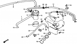 RESERVE TANK / BREATHER SEPARATOR for мотоцикла HONDA CX650T A1983 year 
