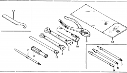 Набор инструментов для мотоцикла HONDA CT110 AW1982 г. 