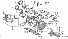 CYLINDER HEAD (RR.) для мотоцикла HONDA VF750C AC1998 г. 