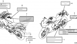 CAUTION LABEL for мотоцикла HONDA CBR300RA 9AC2015 year 