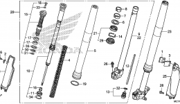 FRONT FORK for мотоцикла HONDA CRF450X AC2015 year 