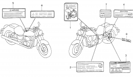 CAUTION LABEL for мотоцикла HONDA VT750CD A1998 year 