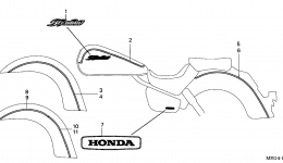 Эмблемы, наклейки для мотоцикла HONDA VT750CA A2006 г. 