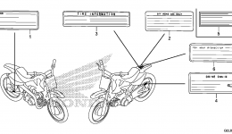 CAUTION LABEL для мотоцикла HONDA CRF50F AC2015 г. 