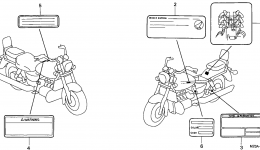 CAUTION LABEL для мотоцикла HONDA GL1500CD AC2002 г. 