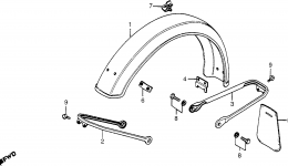 FRONT FENDER for мотоцикла HONDA NC50 A1981 year 