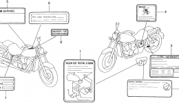 CAUTION LABEL for мотоцикла HONDA VT1100C2 A1997 year 