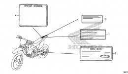 CAUTION LABEL for мотоцикла HONDA CRF450X AC2015 year 
