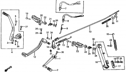 PEDALS / FOOTPEGS / KICK STARTER ARM для мотоцикла HONDA XL200R AC1984 г. 