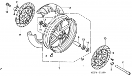 FRONT WHEEL ('00-'01) for мотоцикла HONDA RVT1000R A2000 year 