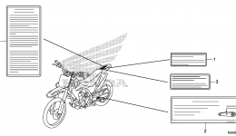 CAUTION LABEL для мотоцикла HONDA CRF150RB AC2017 г. 
