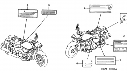 CAUTION LABELS / MARKS для мотоцикла HONDA VTX1300R A2005 г. 