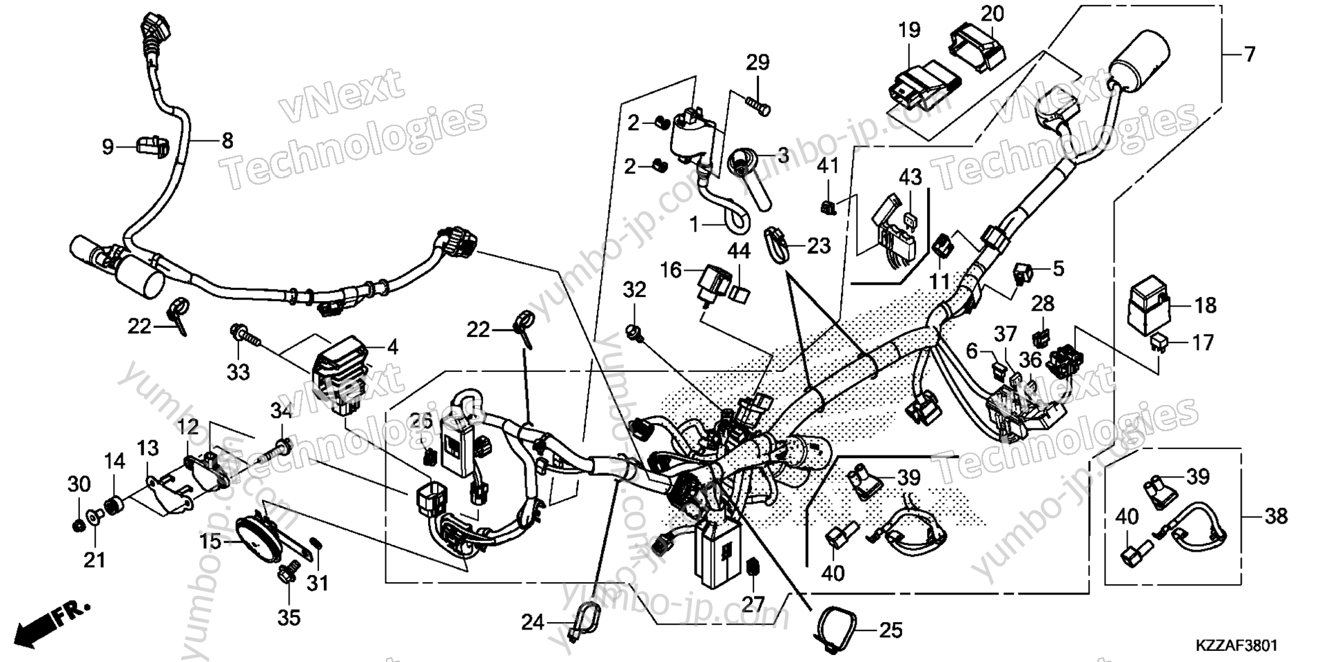 WIRE HARNESS (2) for motorcycles HONDA CRF250RL AC 2017 year