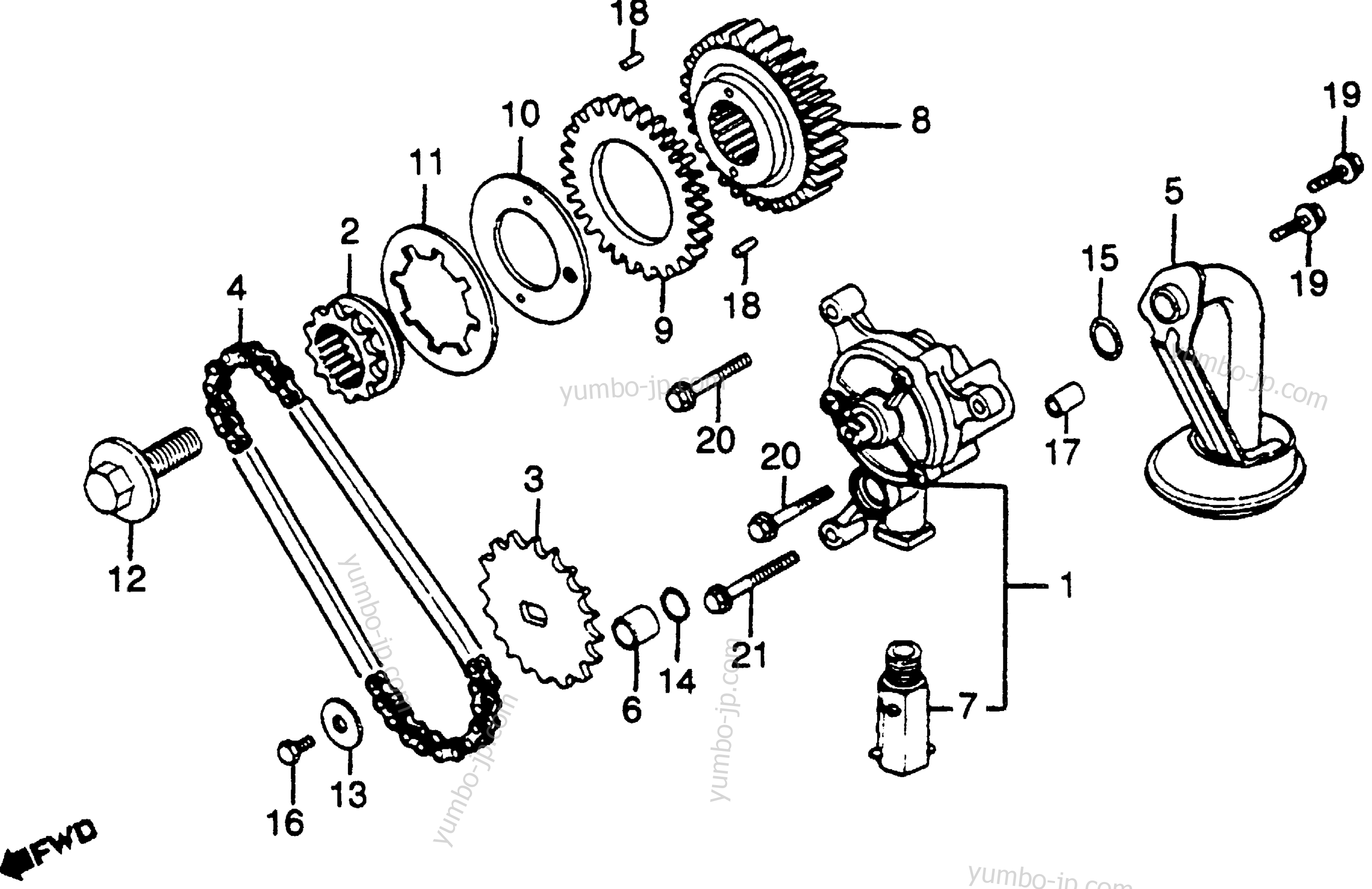 OIL PUMP / PRIMARY DRIVE GEAR for motorcycles HONDA GL500I A 1981 year