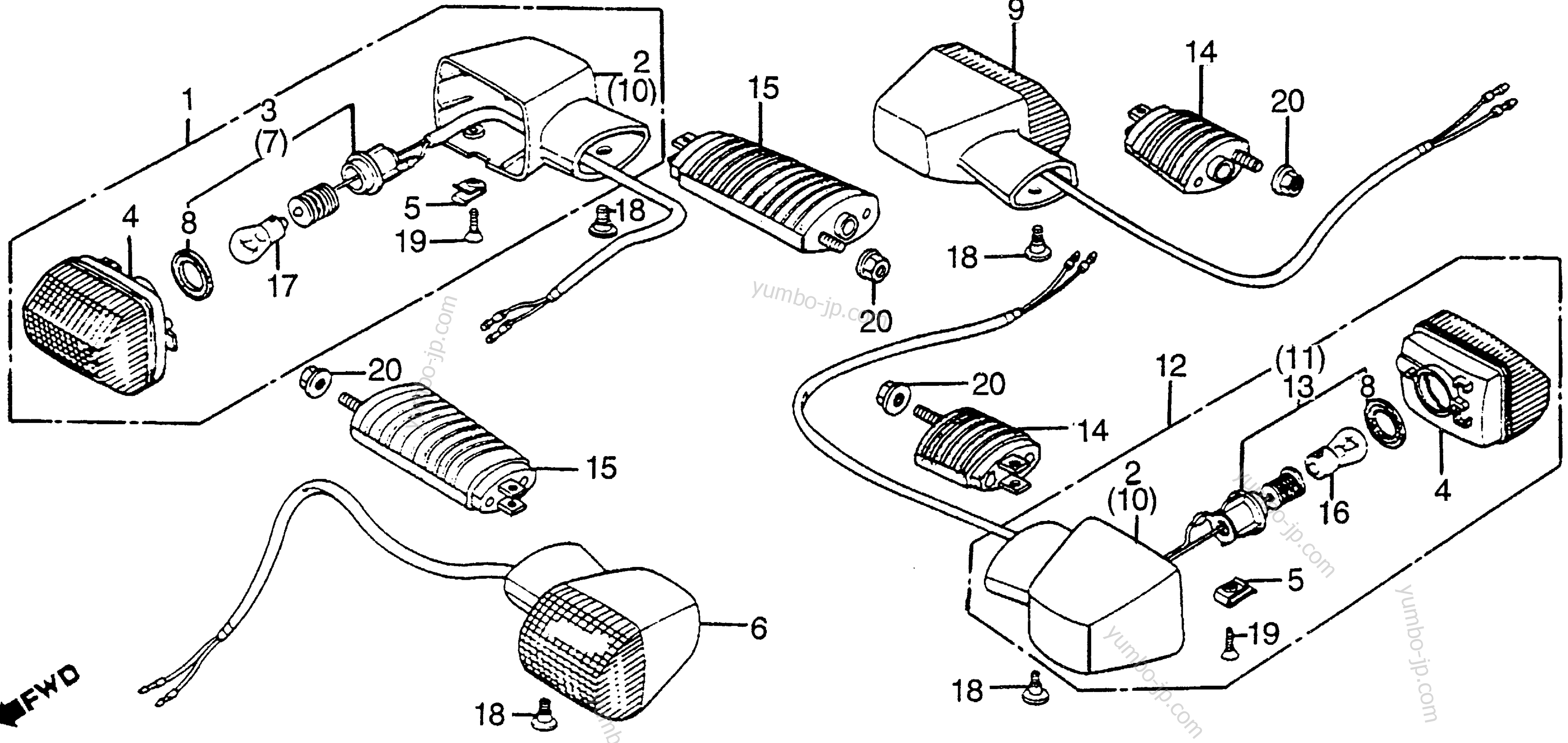 TURN SIGNAL for motorcycles HONDA VF1100S AC 1985 year