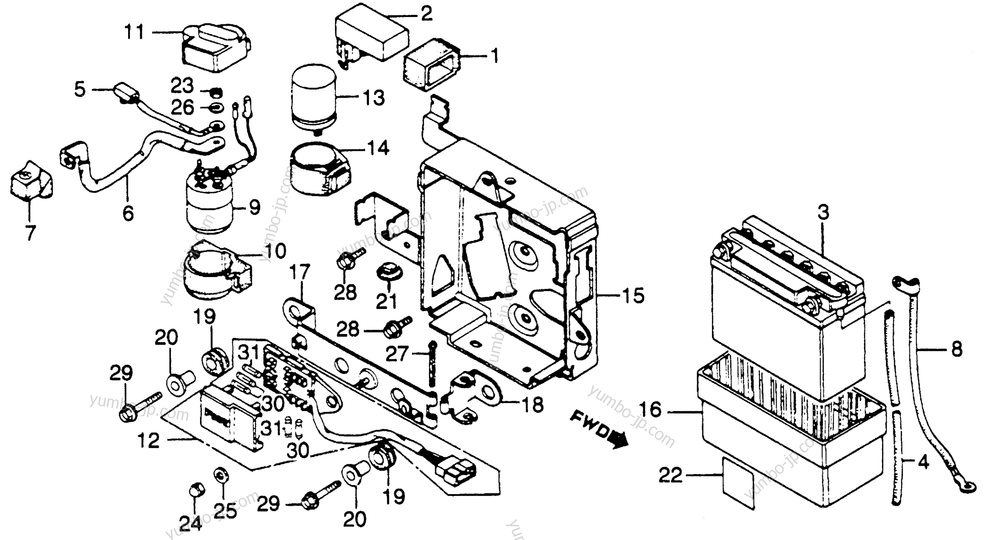 BATTERY / C.D.I. UNIT for motorcycles HONDA CM250C A 1982 year