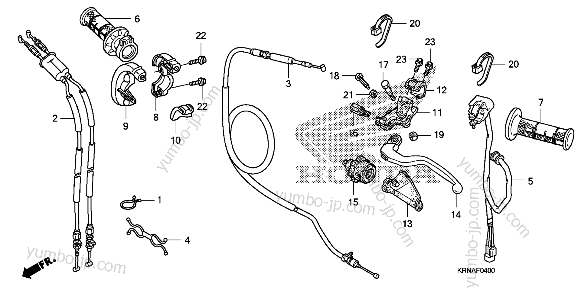 HANDLE LEVER / SWITCH / CABLE for motorcycles HONDA CRF250R A 2010 year
