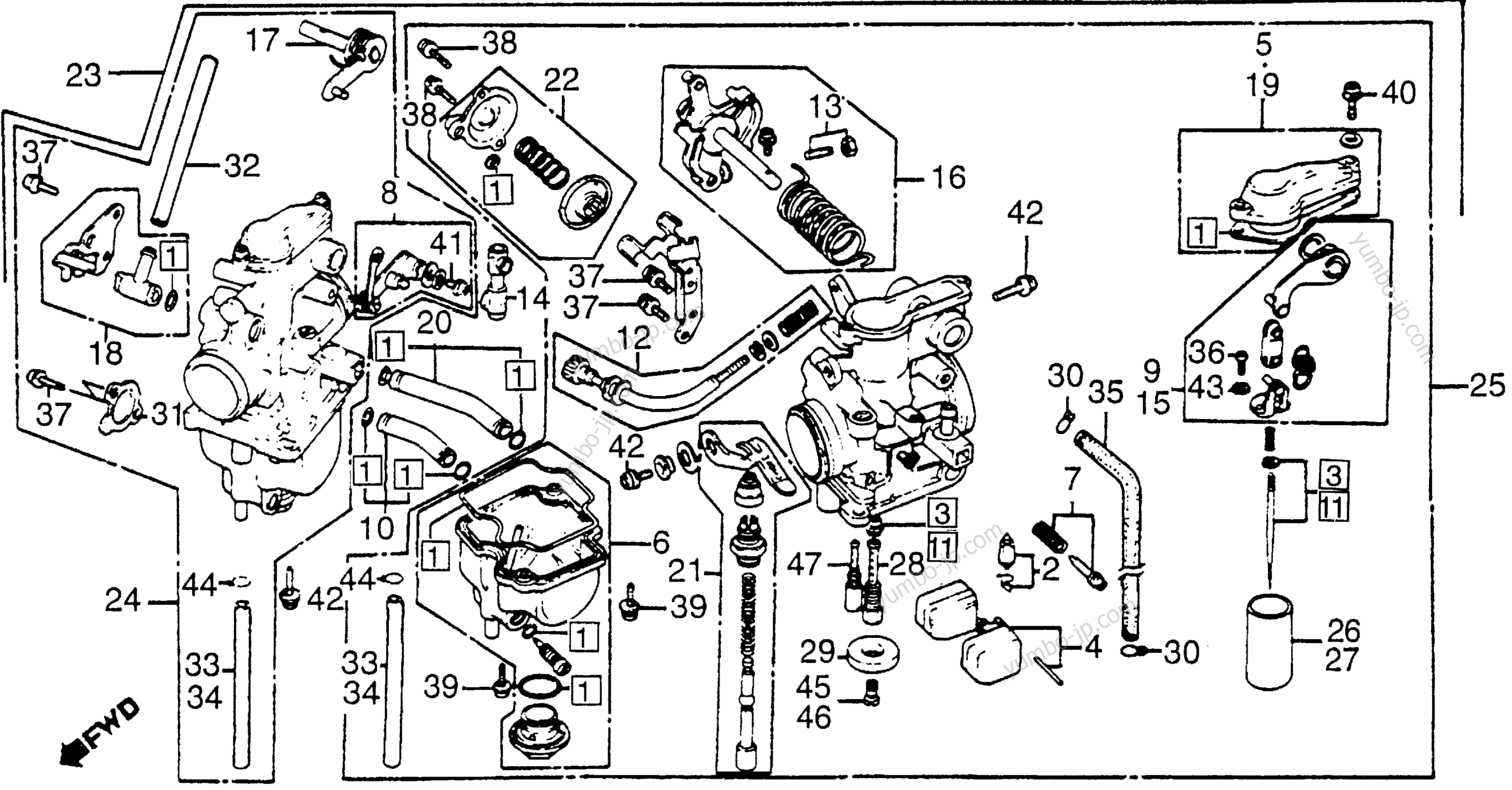 Карбюратор для мотоциклов HONDA XL350R AC 1984 г.