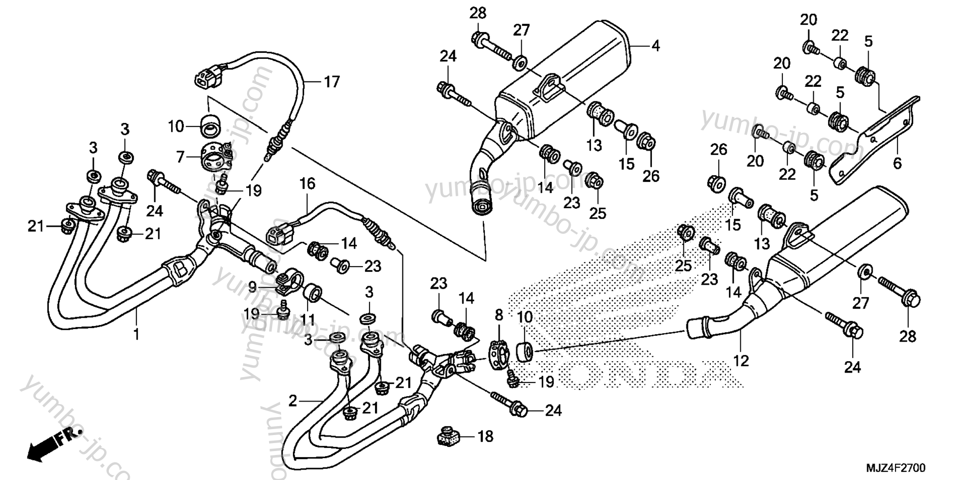 EXHAUST MUFFLER for motorcycles HONDA ST1300PA AC 2016 year