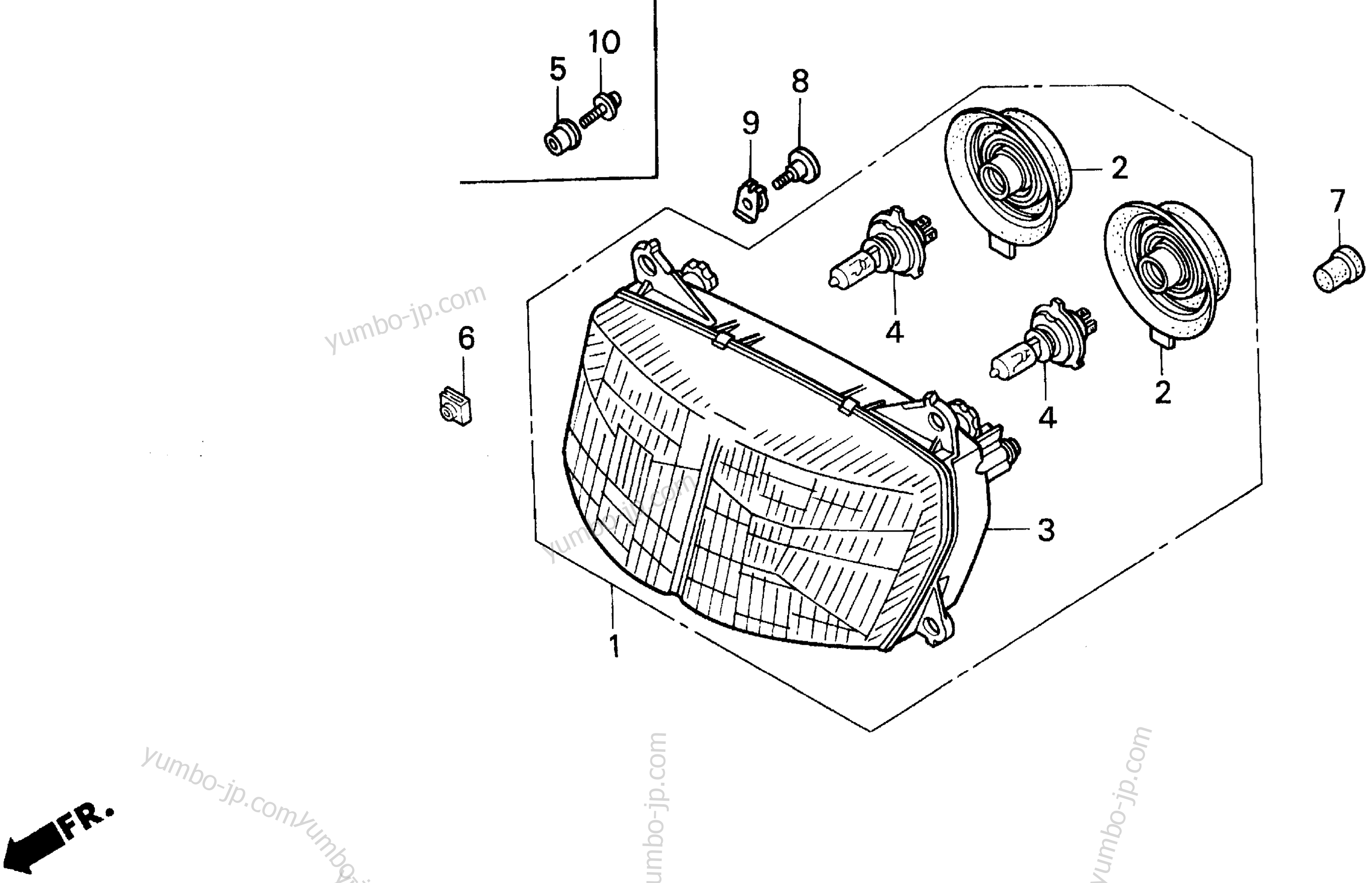 HEADLIGHT для мотоциклов HONDA VFR750F A 1997 г.