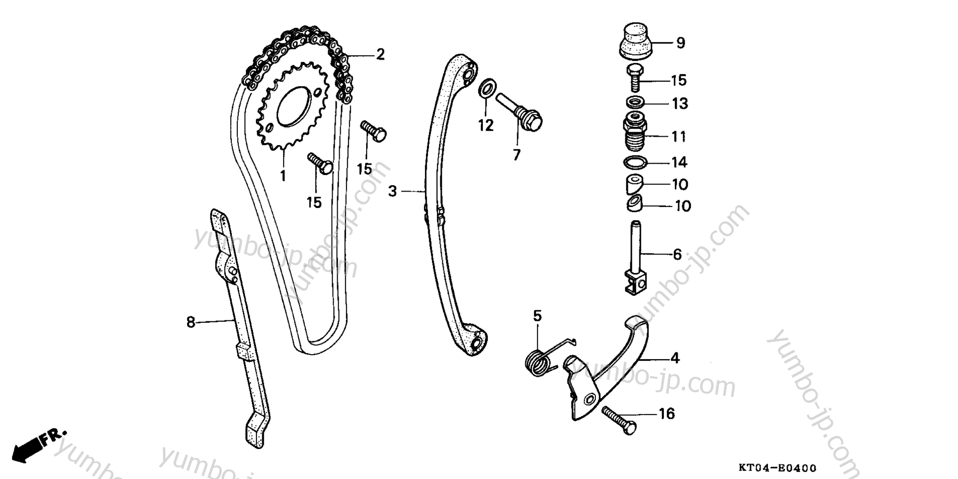 CAM CHAIN / TENSIONER for motorcycles HONDA XR200R A 2002 year