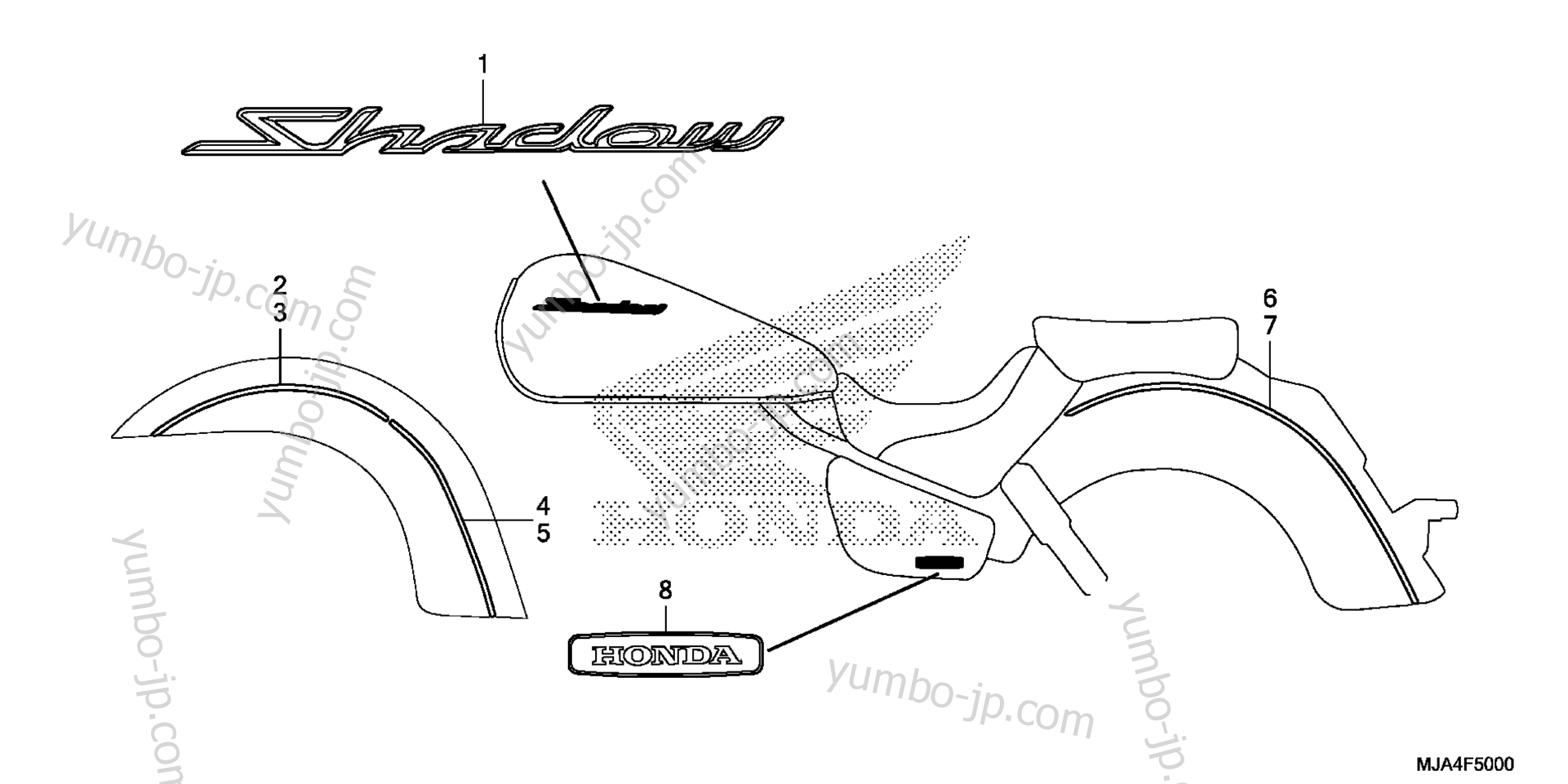 MARK (1) для мотоциклов HONDA VT750CA AC 2012 г.