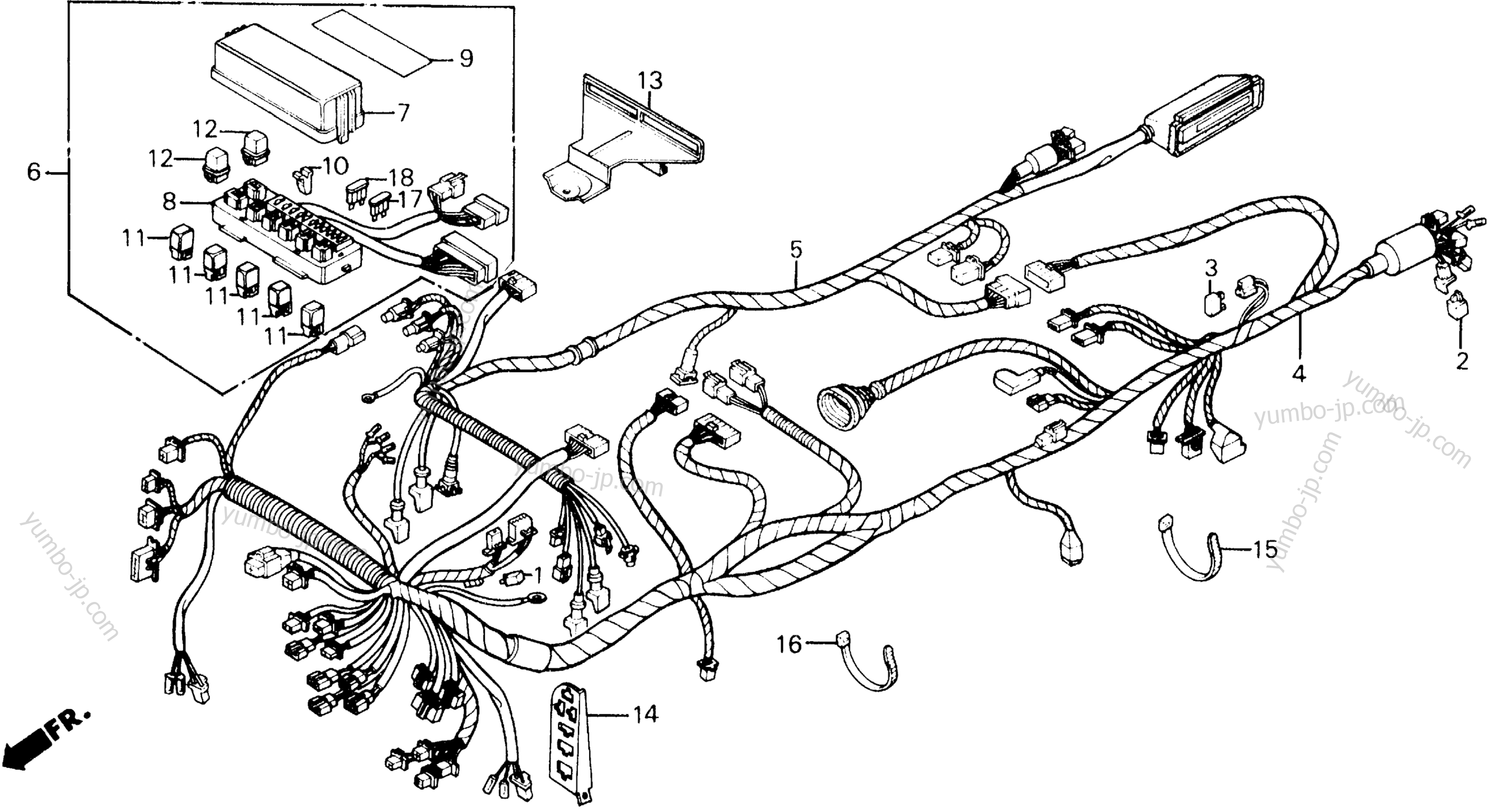WIRE HARNESS for motorcycles HONDA GL1200SEI A 1986 year