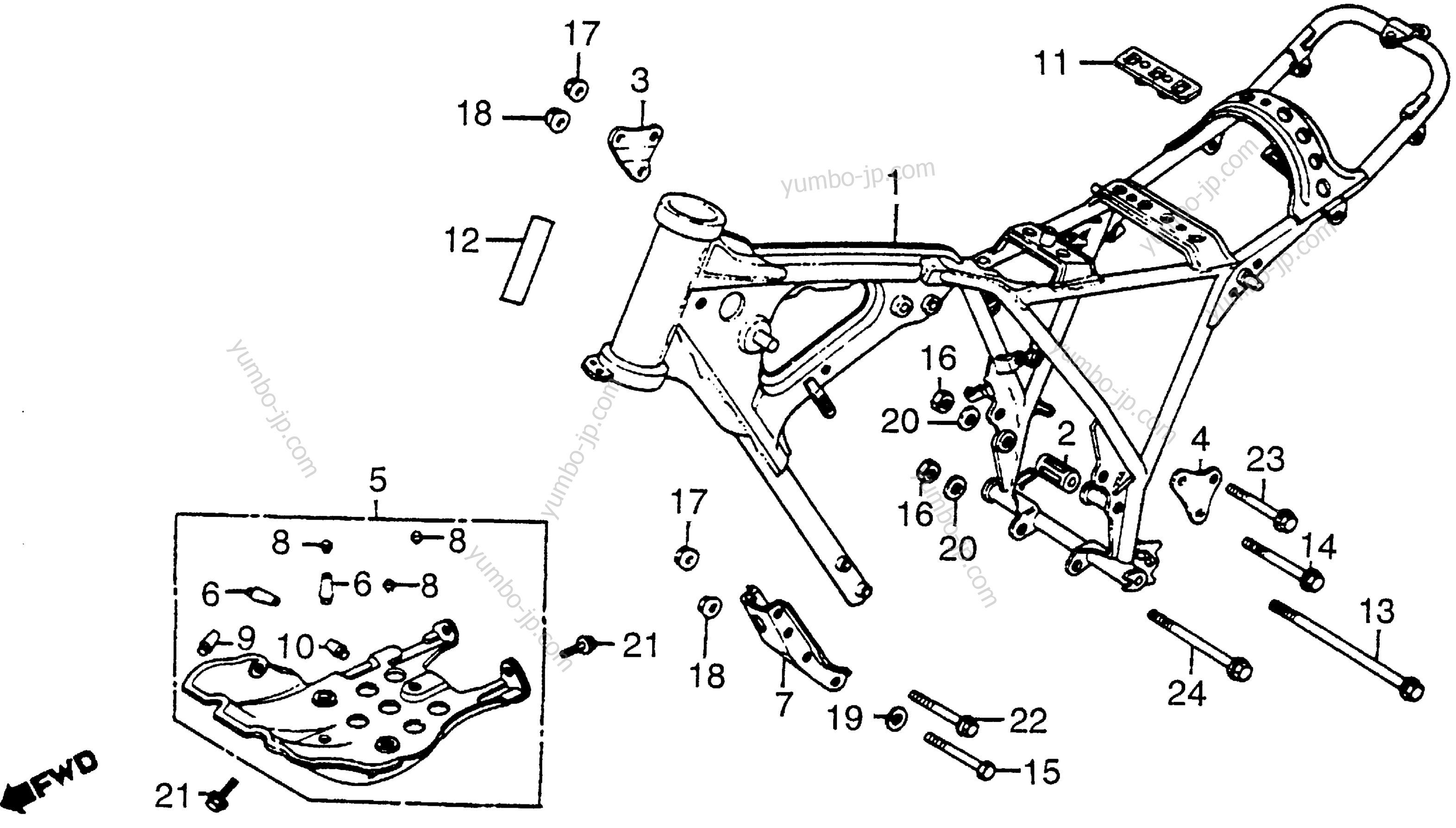 FRAME for motorcycles HONDA XR500 A 1980 year