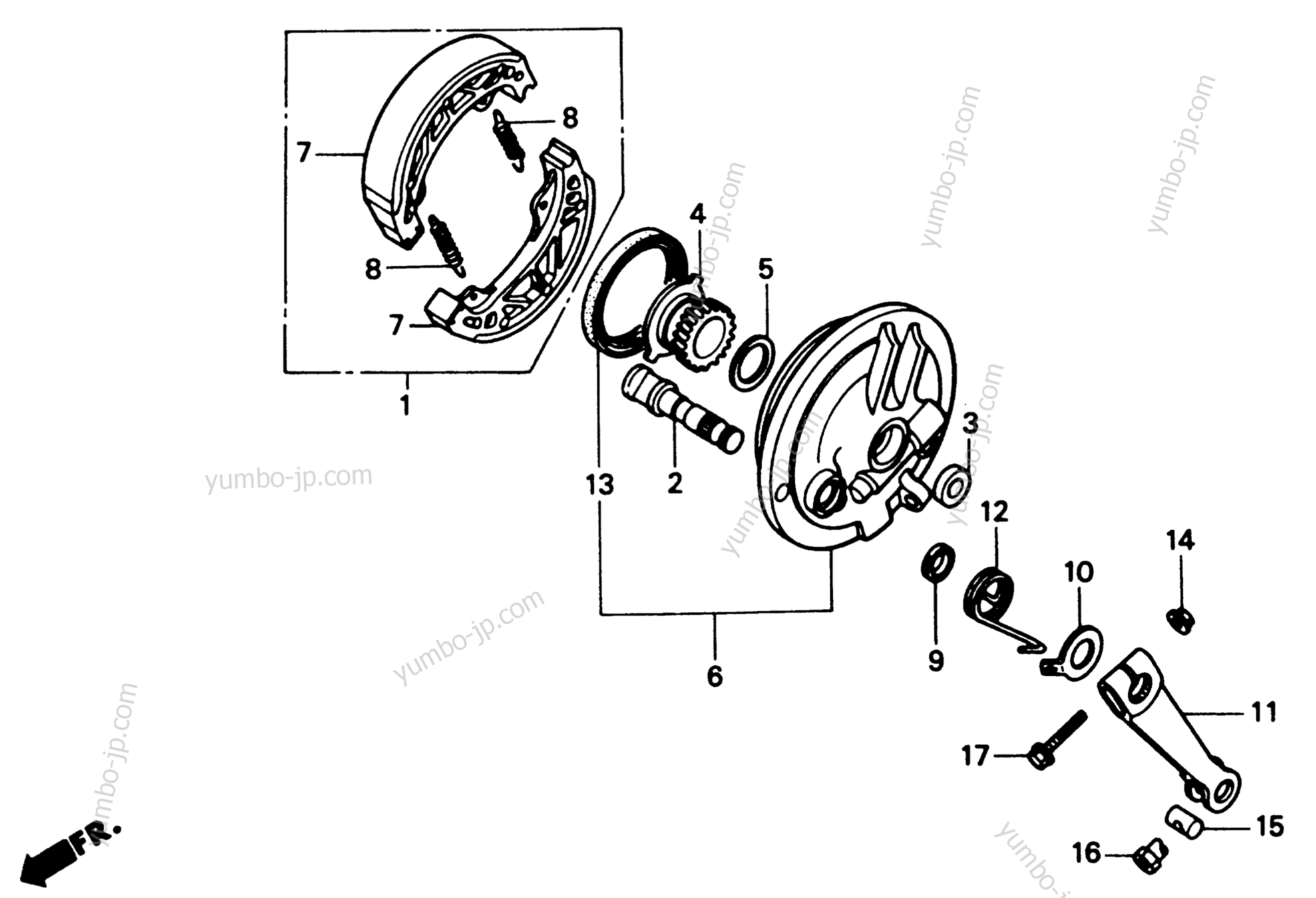 FRONT BRAKE PANEL для мотоциклов HONDA NS50F A 1990 г.