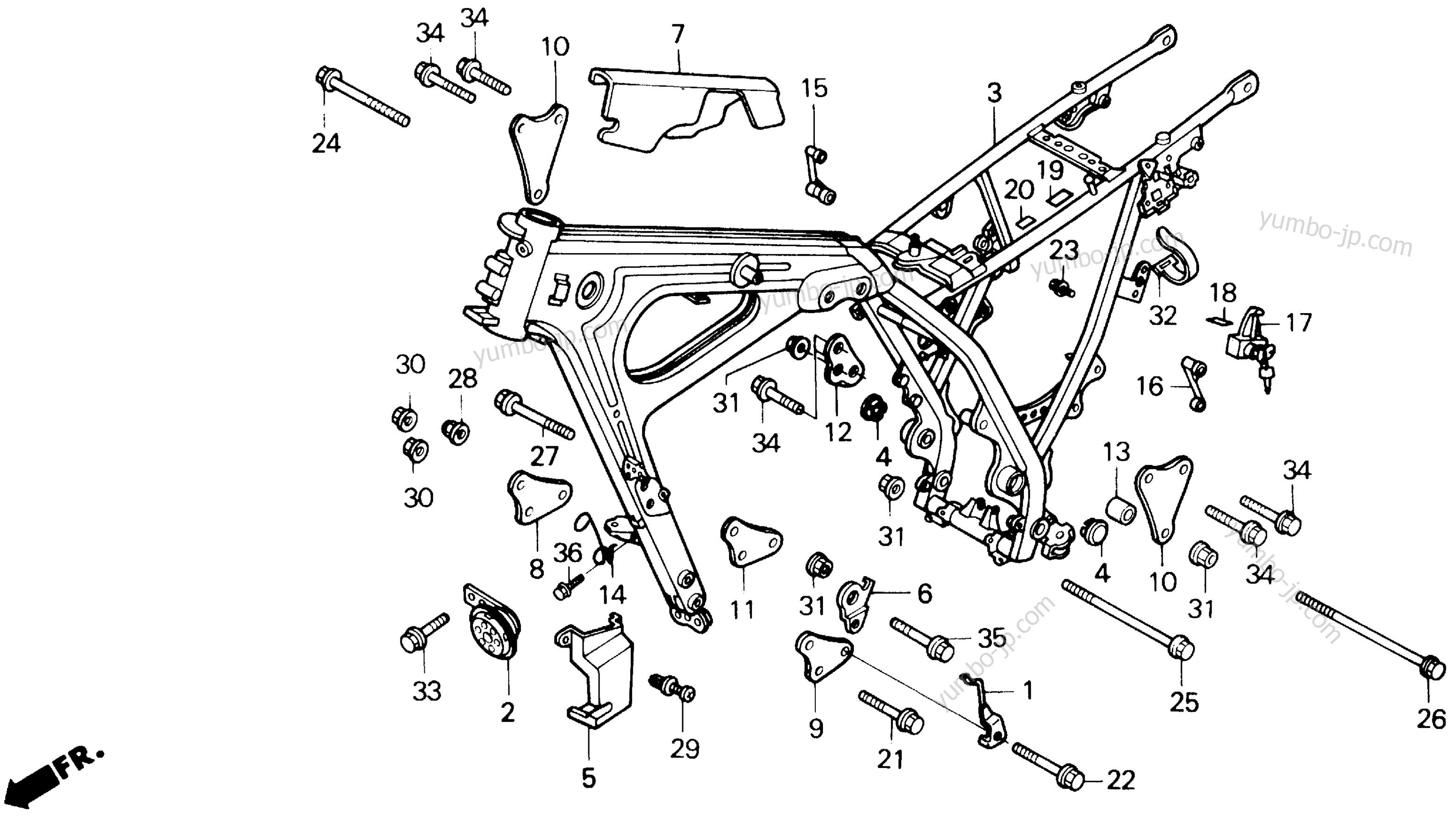 FRAME for motorcycles HONDA NX250 AC 1990 year