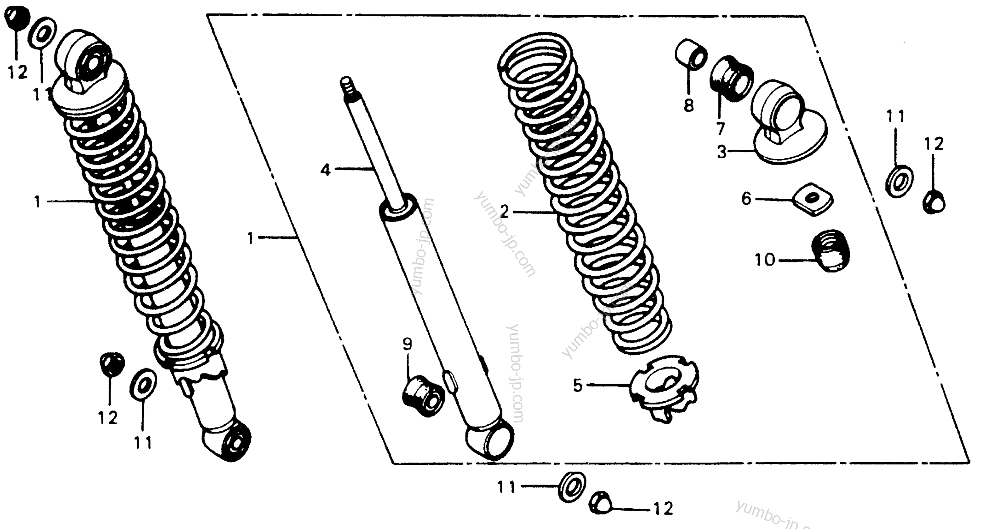 REAR SHOCK ABSORBER for motorcycles HONDA XR75 A 1978 year