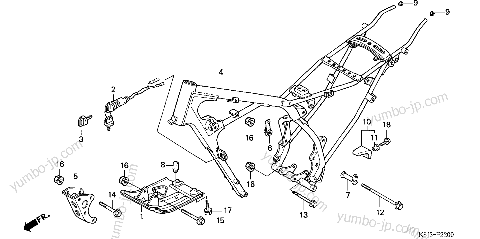 FRAME for motorcycles HONDA CRF80F A 2005 year