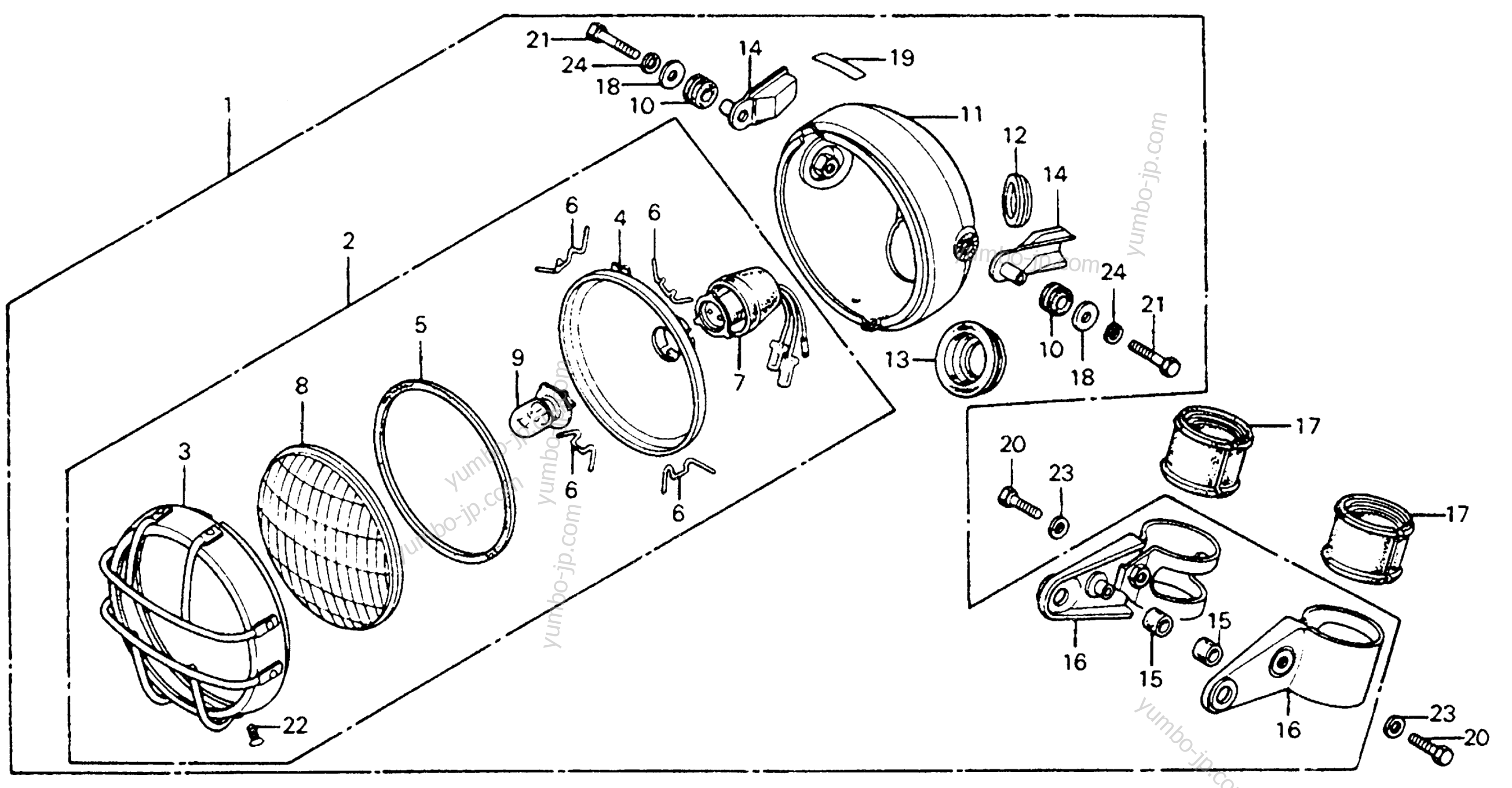 HEADLIGHT / HEADLIGHT CASE для мотоциклов HONDA MR175 A 1977 г.