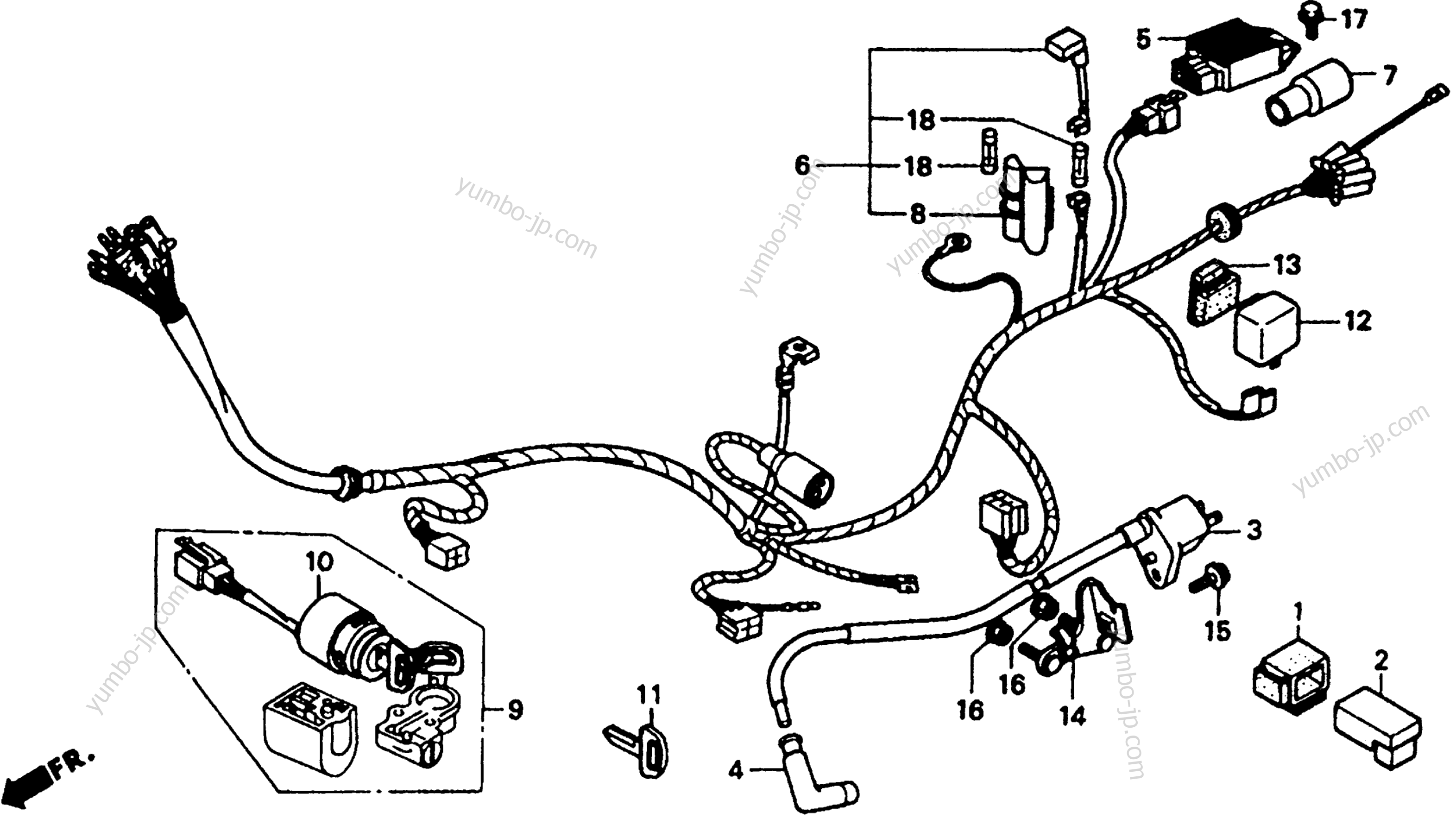 WIRE HARNESS for motorcycles HONDA CT70 AC 1993 year