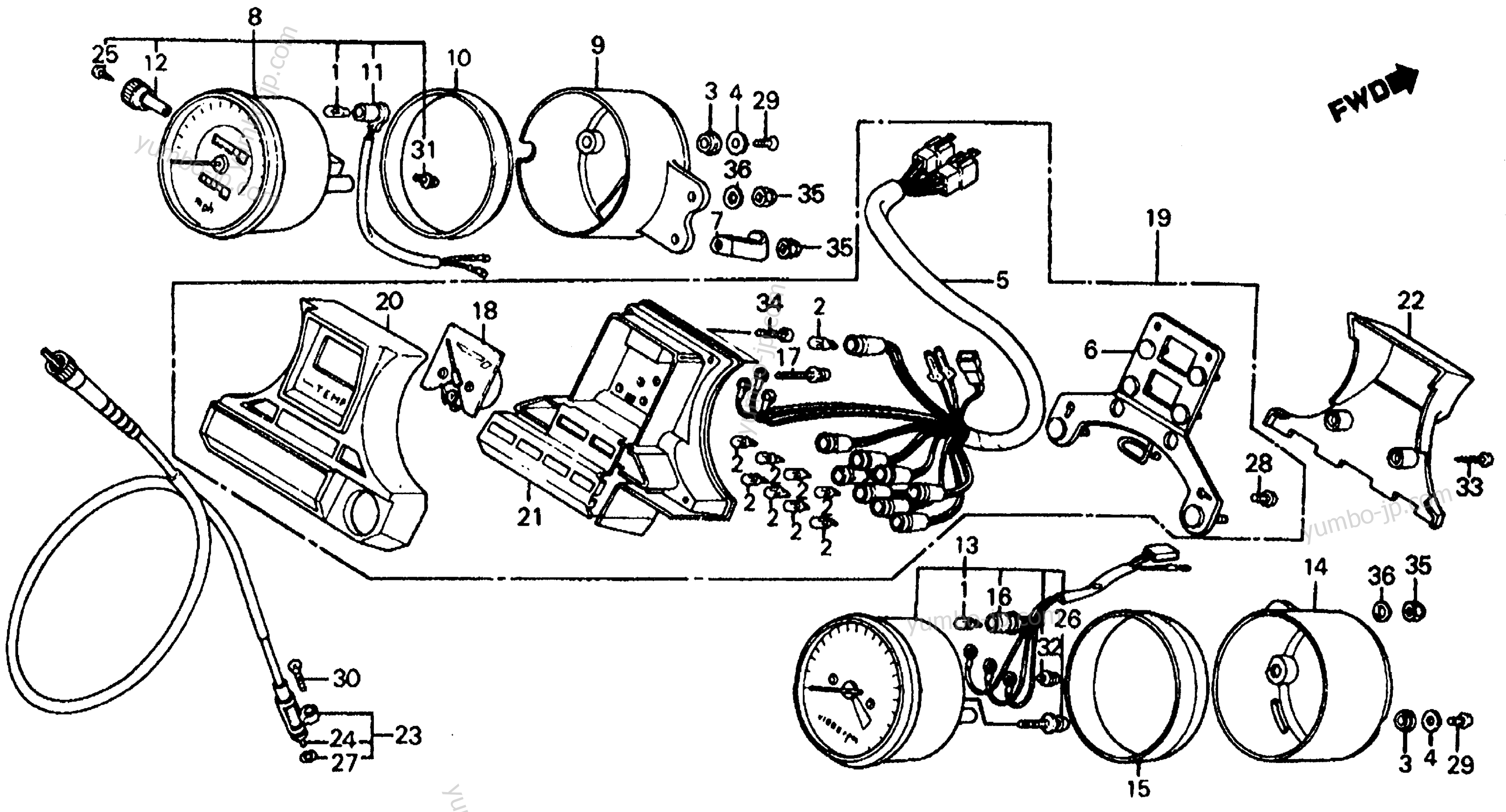 INSTRUMENTS for motorcycles HONDA VF700C AC 1985 year