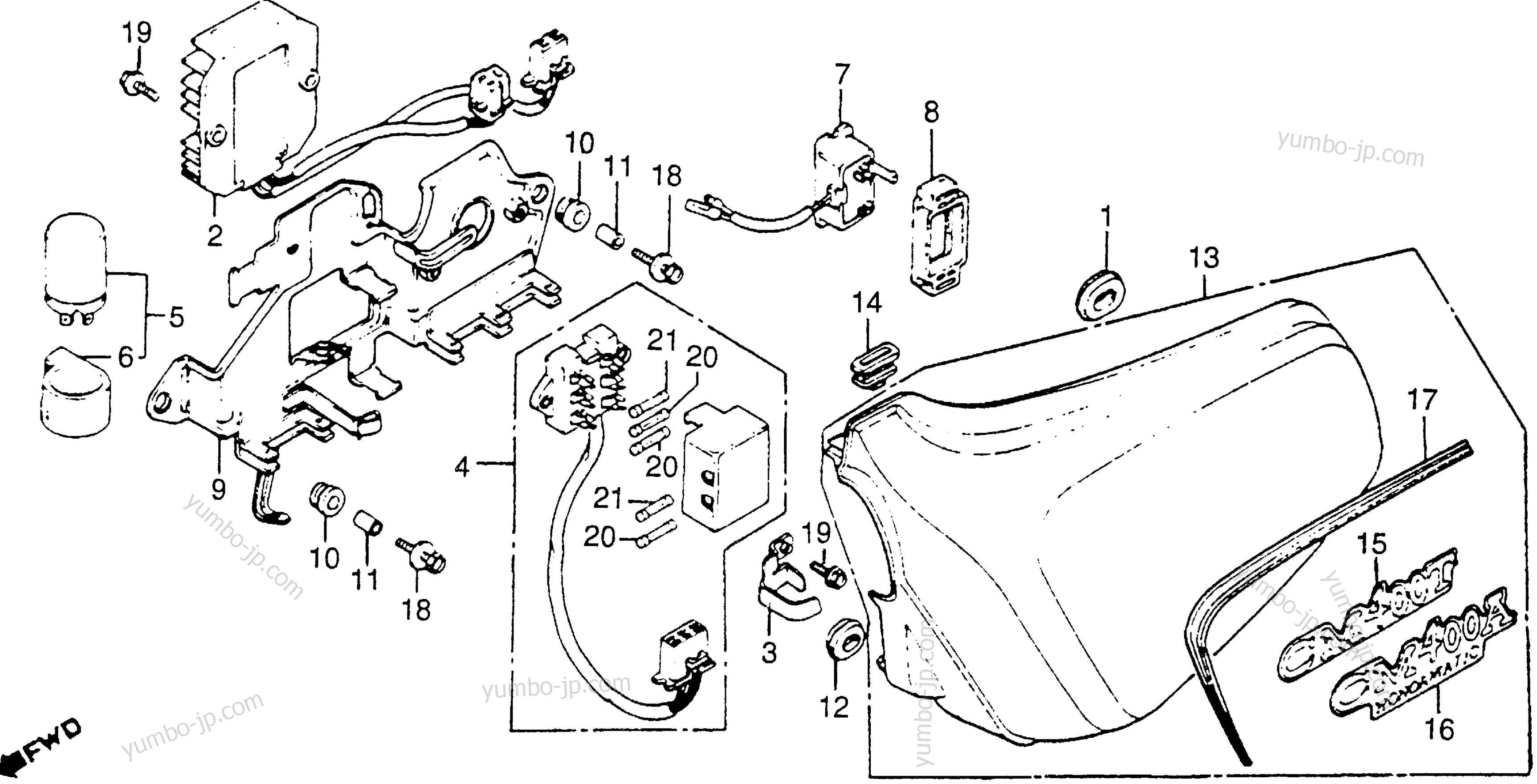 LEFT SIDE COVER / RECTIFIER for motorcycles HONDA CM400A A 1980 year