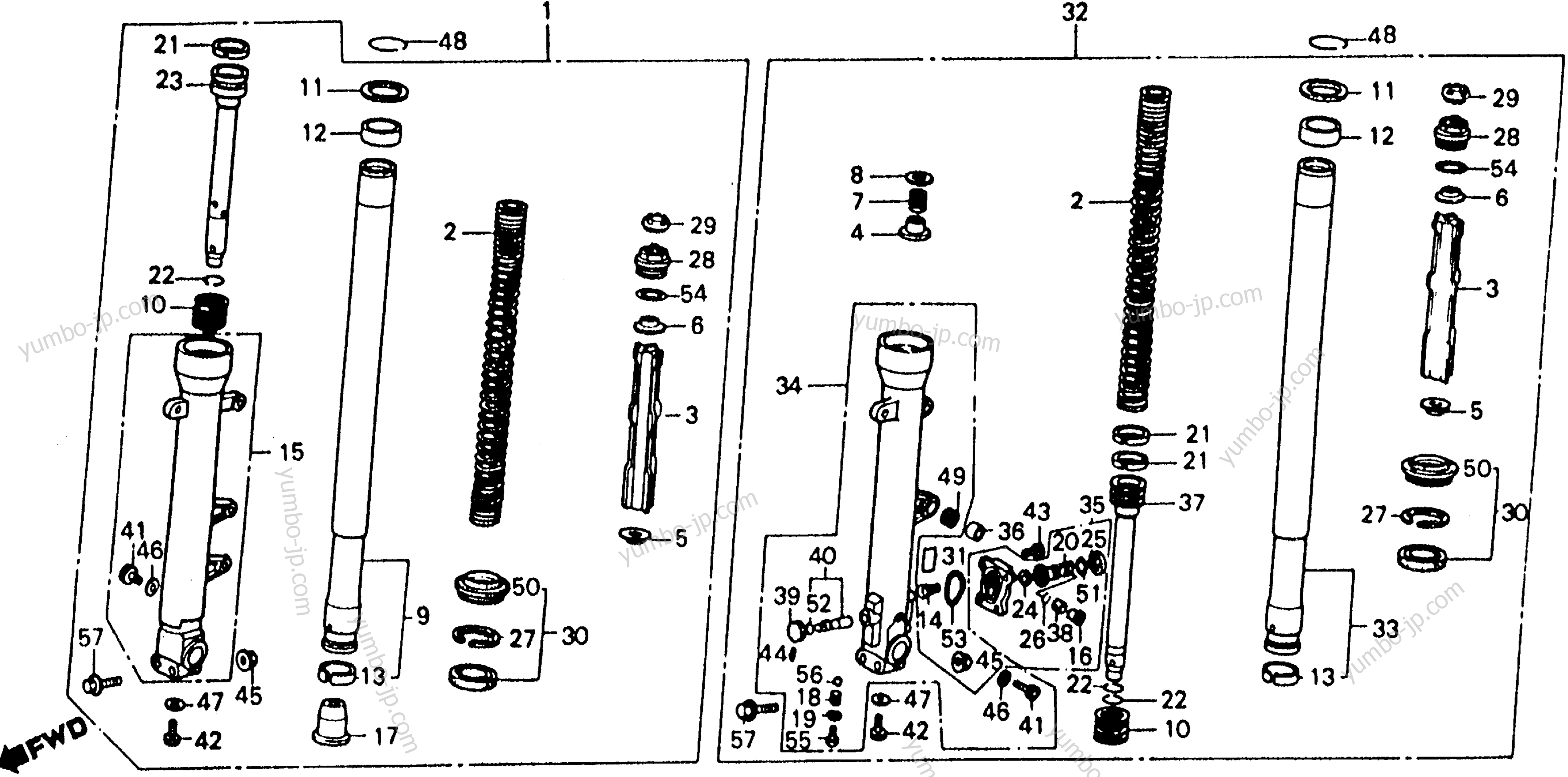 FRONT FORK для мотоциклов HONDA VFR750F A 1986 г.